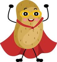 Cute potato mascot  in traditional costume of superhero vector