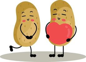 Pareja de patatas en amor vector