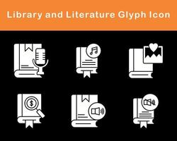 Library And Literature Vector Icon Set