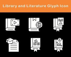 biblioteca y literatura vector icono conjunto