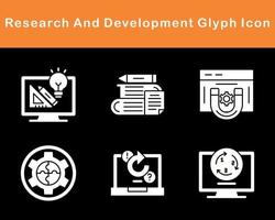 investigación y desarrollo vector icono conjunto