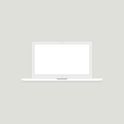 The white laptop on a grey background. A vector illustration