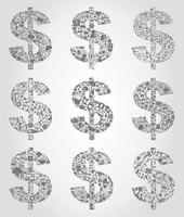 Set of dollars for design. A vector illustration