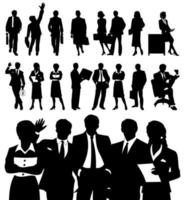 Black silhouettes of businessmen. A vector illustration