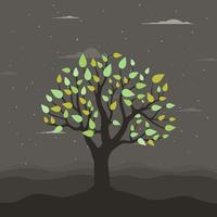 Tree with a roundish crone. A vector illustration