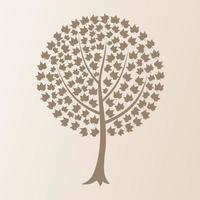 Tree with a roundish crone. A vector illustration