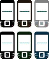 Telephones, different colouring and design decision. vector