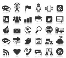 Set of icons on a theme communication. A vector illustration