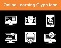 Online Learning Vector Icon Set