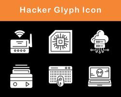 conjunto de iconos de vector de hacker