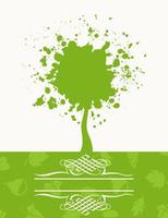 Green tree in the form of a stain. A vector illustration