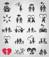 Collection of icons on a family theme. A vector illustration