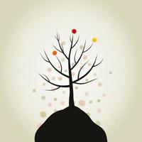 Tree with a roundish crone. A vector illustration