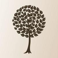 Tree with a roundish crone. A vector illustration