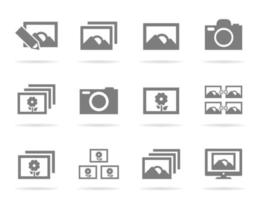 Set of icons of a photo. A vector illustration