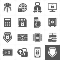 Set of icons protection the lock. A vector illustration