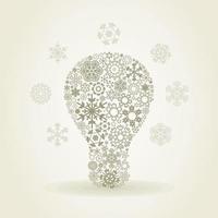 Bulb made of snowflakes. A vector illustration