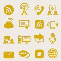 Set of icons on a theme communication. A vector illustration