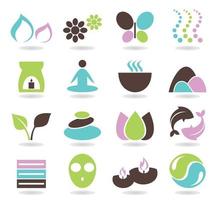 Set of flat icons on a theme spa. Vector illustration