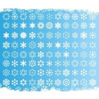 Set of white snowflakes on background. A vector illustration