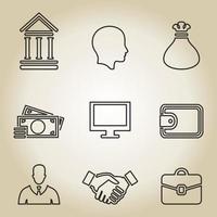 Set of icons for business. A vector illustration