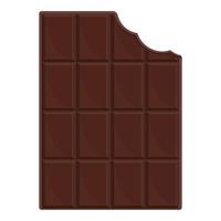 a bitten chocolate bar, color vector isolated cartoon-style illustration