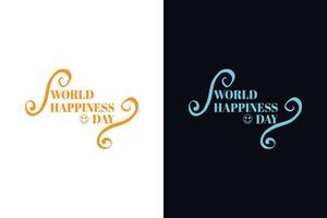 International Day of Happiness Vector Template Design.