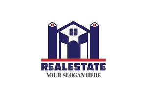 Real estate simple logo design. Modern minimalist home logo. Construction logo design template vector