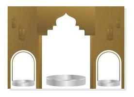 podium template with Islamic nuances, design for product display, presentation, stage for Islamic holidays. simple design illustration vector