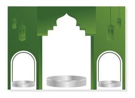 podium template with Islamic nuances, design for product display, presentation, stage for Islamic holidays. simple design illustration vector