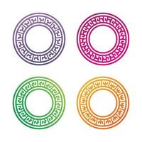 a collection of circular border ornaments. colorful circular icon, vector illustration.