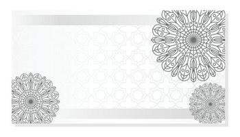 islámico gris fondo, con hermosa mandala adornos vector modelo para pancartas, saludo tarjetas para islámico vacaciones.