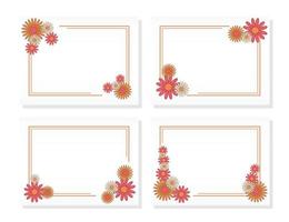 set of templates for greeting cards or invitations, with floral ornaments. seamless frame for text copy vector