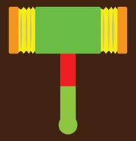 Toy hammer illustration vector, toy hammer that makes sound, kids building tools, kids toy with many colors, red and yellow and green and orange, suitable for learning books, minimalist style vector