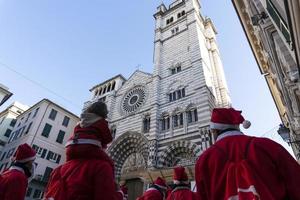 GENOA, ITALY - DECEMBER 22 2019 - Traditional Santa claus walk photo