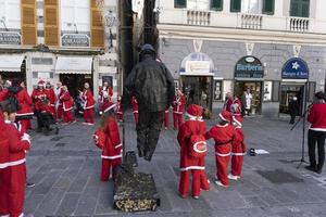 GENOA, ITALY - DECEMBER 22 2019 - Traditional Santa claus walk photo