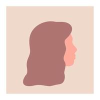 Woman head, profile portraits or heads of female character. Illustration for backgrounds and packaging. Image can be used for greeting cards, posters and textile. Isolated on white background. vector