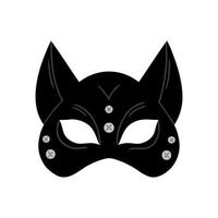 Cat mask, black leather mask for women. Illustration for backgrounds, covers and packaging. Image can be used for greeting cards, posters, stickers and textile. Isolated on white background. vector