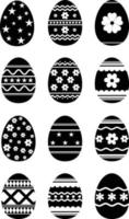 Pascua de Resurrección huevos diseños negro colección vector