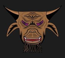 buffalo or goat head design. buffalo head icon with unique eyes. angry goat head. vectors, illustrations, icons, avatars and logos. suitable for t-shirts, posters, print media, etc. vector