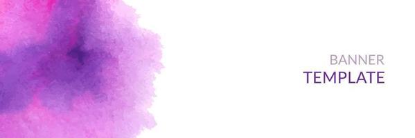 Watercolor horizontal banner. Abstract headers with purple blots. vector