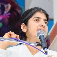 New Delhi, India, October 16 2022 - BK Shivani during meditation session, Shivani Verma, better known as BK Shivani, is a teacher in the Brahma Kumaris spiritual yoga and meditation movement of India photo