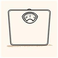 Weight scale hand drawn outline doodle icon. vector