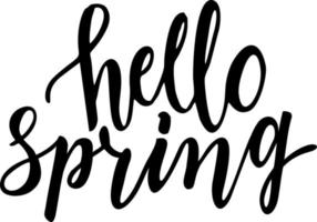 Spring Lettering.Vector season quote. Hand lettering, typographic element for your design. Can be printed on T-shirts, bags, posters, invitations, cards, pillows. vector