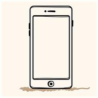 Hand drawn sketch of mobile phone vector