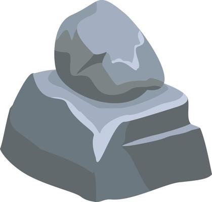 Mountain rock. Stones pile boulder gravel, rubble construction, 3d elements cartoon. Stones for wall