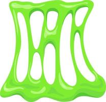 Vector illustration of green viscous liquid in stretched form, stretched material. Slime playable