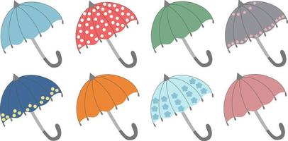 set of colorful umbrellas vector