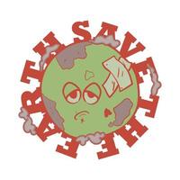 Save the earth vector art design