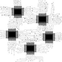 vector de placa de circuito electrónico de chip de computadora para concepto de tecnología y finanzas y educación para el futuro